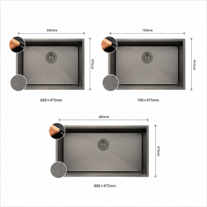HOUSS Single Bowl Handmade Kitchen Sink